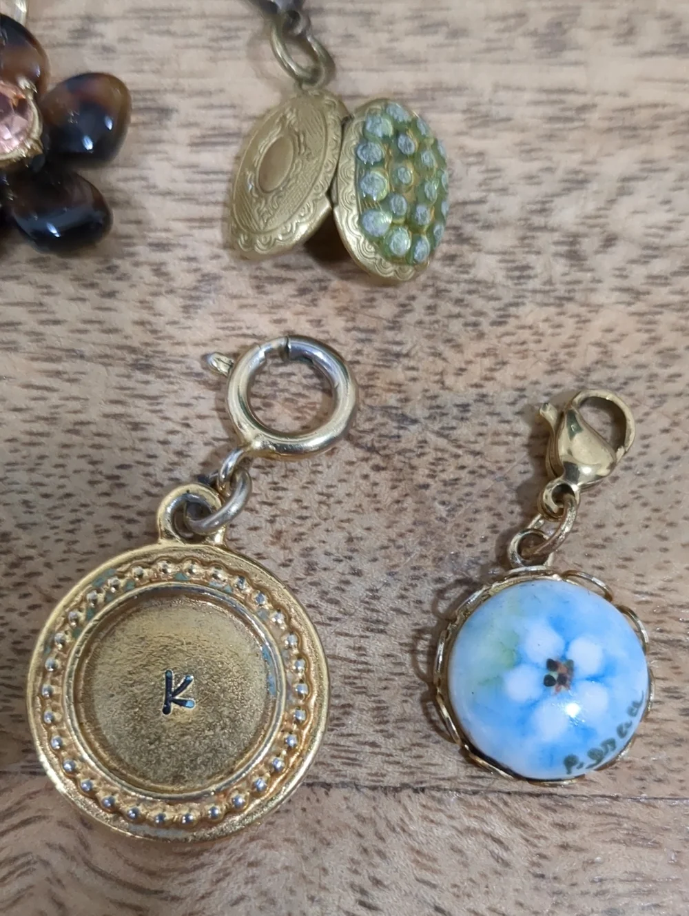 Multi Charm Bundle with Blue Floral & Tortoiseshell Accents